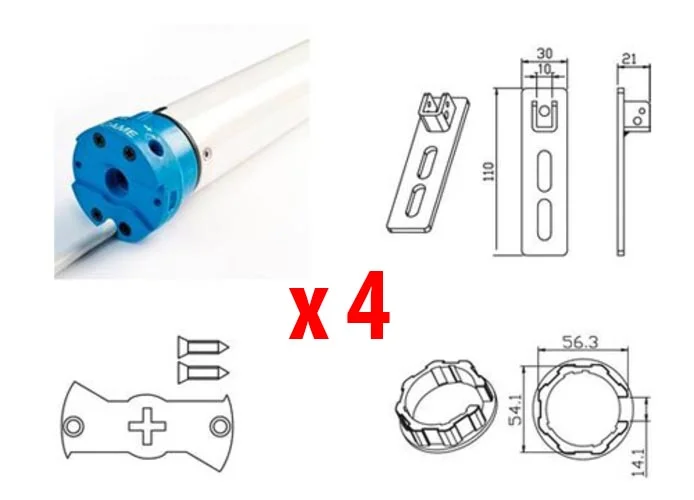 came 4 x kit motore tubolare per tapparelle mondrian 5 230v uy0019 001uy0019