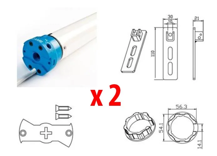 came 2 x kit motore tubolare per tapparelle mondrian 5 230v uy0021 001uy0021