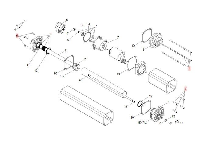 faac ricambio tiranti e viti serbatoio s450h 63003335