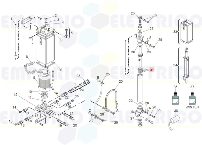 faac ricambio guarnizione eud 4032/1k z20 7095065