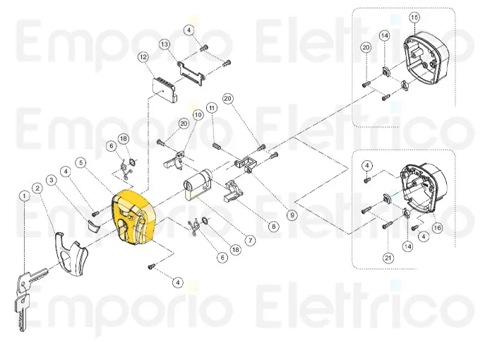 fadini ricambio coperchio selettore cilindro europeo per chis-e 37 37205