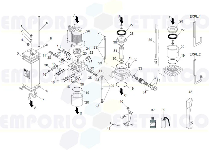 faac pagina ricambi per motore 595 S