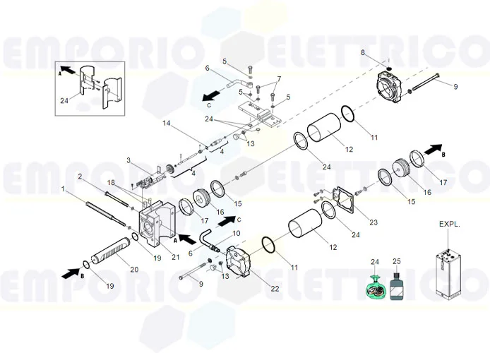 faac pagina ricambi per motore 760 cbac sr restyling