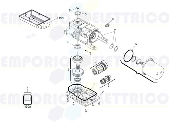 faac pagina ricambi per motore 770 24v