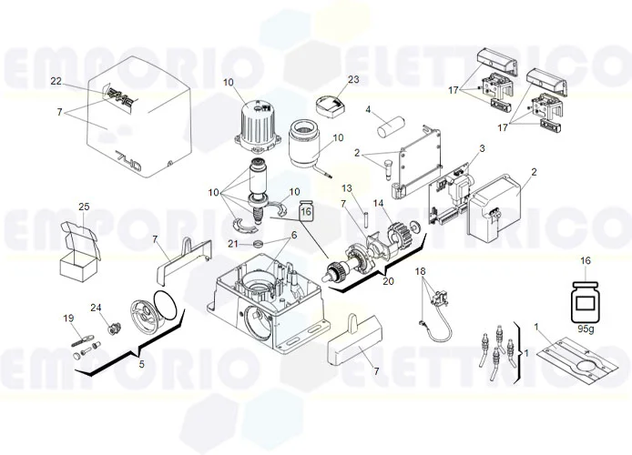 faac pagina ricambi per motore 740 230v